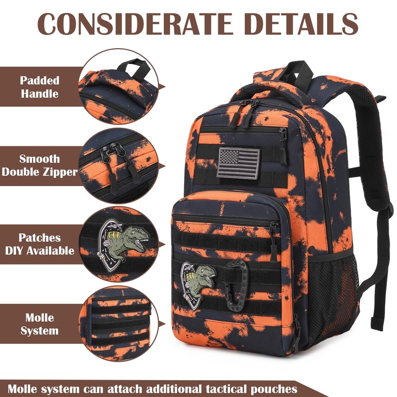 Tactical Backpack Army Molle Bookbag Military Backpack for Outdoor, Camping,