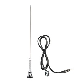 Qiilu antena para Radio de carro 18.5inch Universal Car Roof Radio AM FM Aerial Antenna 180°Swivel Antenna Assembly Universal Universal Silver FM AM Car Antenna 18.5 Inch Cord