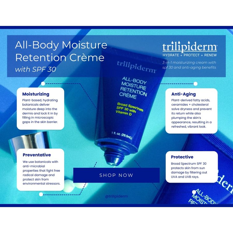 trilipiderm® Broad Spectrum SPF 30 with Vitamin D, 3 oz.