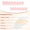 French Tip False Nails with Bow Patterns - 24pcs Medium