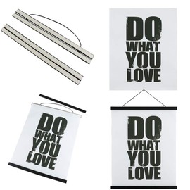 Ywlake Magnetic Poster Hanger, 10x10 10x32 10x20 Poster Frame Wood Wooden Magnet Print Posters Dowel Scroll Hanger Hangers Hanging Kit for Walls Map Canvas Artwork (Black, 10")