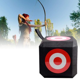Leopacat Archery Target Cube, 23cm 6 Sided EVA Archery Shooting Bow Aiming Cube with Carry Handle Outdoor Recurve Bow and Arrow Straight Pull Bow General Equipment Lightweight Self Healing Foam
