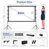 Projector Screen Outdoor, Vamvo Projector Screen with Stand Portable 80"