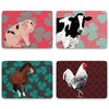 Leslie Gerry Animal Placemats Set of 4 Cow Horse Rooster