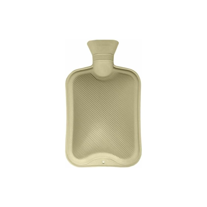 HUBIBUBI Large 2L Hot Water Bottle Natural Warmer Rubber (Cream,
