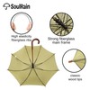SoulRain 48" Arc Classic Wood Handle Umbrella Auto Open Windproof