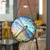Vivid Dragonfly Glass Hanging Pendant Durable Window Ornament for Home