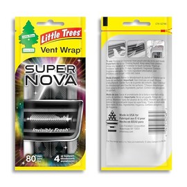 LITTLE TREES - Ambientador de Coche | La Envoltura de ventilación Proporciona un Aroma Duradero, increíblemente Fresco Supernova, 16 ambientadores