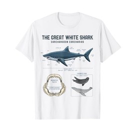 Great White Shark Anatomy Shirt - Shark Marine Biologist T-Shirt