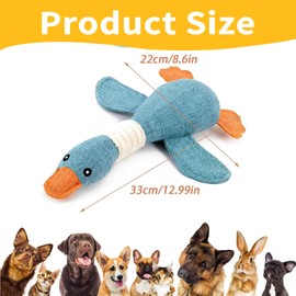 MALOUSUN Indestructible Dog Toy, Anti-Stress Duck Dog, Puppy Toy, Paw Star Duck Toy, Dog Blue, Cuddly Toy for Dogs, Soft Dog Toys for Aggressive Chewers, Small, Medium, Large Dog