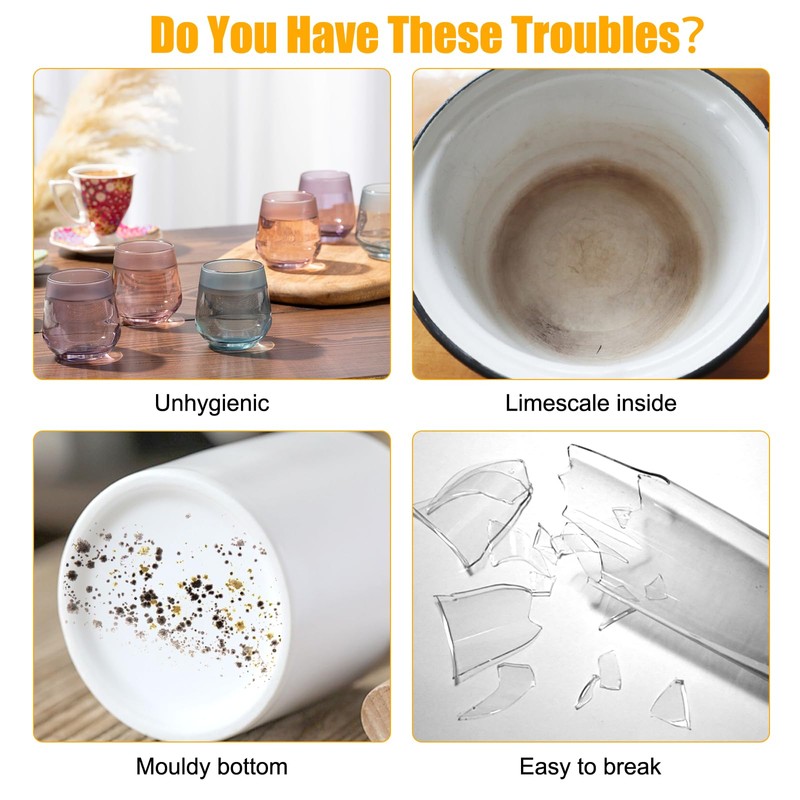 TESSTSY Wooden Cup Stand, Wooden Cup Rack with 6 Hooks,