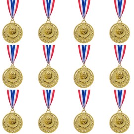 Abaokai 12 Pieces Gold Medals for Awards,1st Winner Medals for Sports, Competitions, Party, Olympic Style, 2 Inches