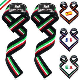 MERCURYAL Straps Gym - New Advanced Design - Lifting Straps - Powerlifting - Gym Grips - Dead Weight Fitness Grips - Accessories for Men and Women (Italy)