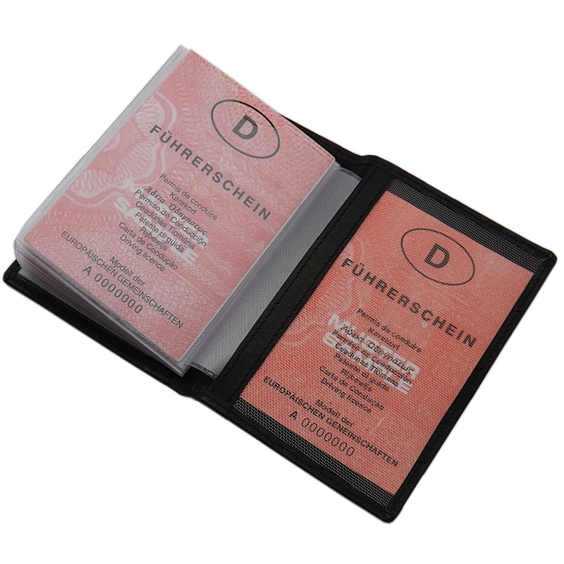 myledershop Genuine Leather ID Card Holder with 13 Compartments in