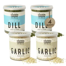 Garlic & Dill for Cooking | 100% Natural, No Artificial Additives or Preservatives | Perfect Freeze Dried Granulated Garlic and Dill for Cooking, Seasoning, and Gourmet Dishes | Long shelf Life Freeze Dried Spices | Space Food | 2.12oz (11.12 oz, 4 pack)