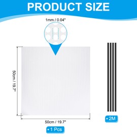 PATIKIL PC Fan Dust Mesh 19.7"x19.7" 0.04" Hole, 1 Set PVC Computer Cooler Dust Filter PC Case Cover Grills with Double Sided Tape for Computer Cooler Fan Case Dustproof, White