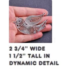 Fashion Jewelry X LARGE BIRD SWALLOW DOVE Pendant On 20" 925 Sterling Silver Necklace Gold Gift