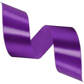 Purple Ribbon 1-1/2 Inch, 25 Yards Solid Satin Fabric Ribbons for Christmas Gift Wrapping, Christmas Garland, Christmas Tree Ornaments, Bows Making, DIY Crafts, Sewing Projects and Wedding Party