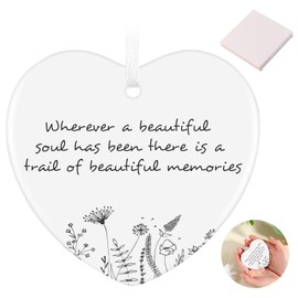 Sympathy Gifts, Ceramic Double Side Printed "Wherever A Beautiful Soul Has Been, There Is A Tail Of Beautiful Memories" Bereavement Gifts With Box, Condolence Keepsake, Memorial Grief Remembrance Gift