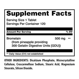 Amazing Nutrition Bromelina 500 mg, 120 Tabletas, Suplemento Alimenticio Con Enzima De Pia, Apoyo Digestivo Y Bienestar Diario                        