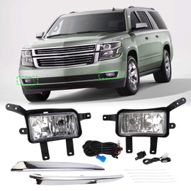 DYRDINSHOW Fog Lights Compatible With Chevy Tahoe Suburban 2015 2016 2017 2018 2019 2020 Driving Fog Lights with Harness, OE# GM2592311 GM2593311