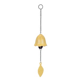 M METERXITY 1-Pack Japanese Wind Chime, Leaf Metal Temple Bell Vintage Wind Chime for Outside/Garden/Patio[Yellow]
