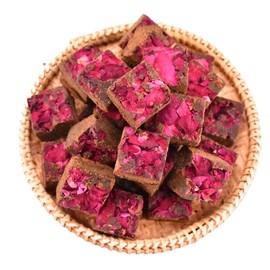 Handmade brown sugar cubes, Black sugar, rose brown sugar,8.64 ounces (250 grams), (red rose flavor)