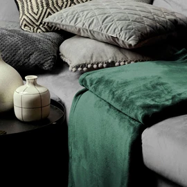 HOMLA Red Fleece Blanket Fluffy and Warm - for Couch Sofa and Bed Cuddly Blanket Sofa Blanket - Easy Care 150 x 200 cm Green