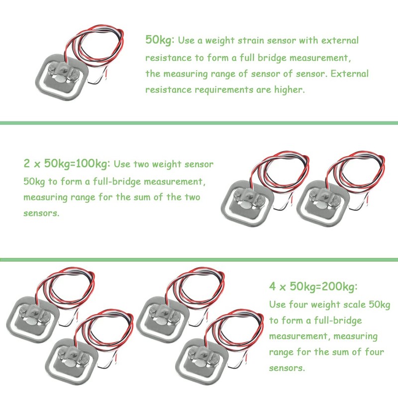 ALAMSCN Pack of 8 Half Bridge Load Cell 50 kg