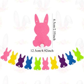 Easter Bunny Banner, Happy Easter Flag Bunting Colorful Rabbit Felt Ball Party Banners Garland for Easter Birthday Spring Festival Outdoor Indoor Garden Party Home Decorations A7MZTZLQ