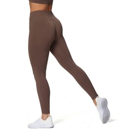 Aoxjox Seamless Workout Leggings for Women High Waisted Vital 3.0 Butt Lifting Tummy Control Yoga Pants (Vital 3.0 Fudge Coffee, X-Small)