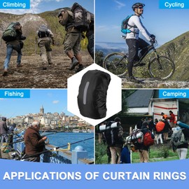 GLOKUUCA Waterproof Backpack Rain Cover - Non-Slip Backpack Cover Hi-Visibility with Vertical Reflective Strap Fits for 75-85L Bag for Biking Outdoor Traveling - XXL, Black