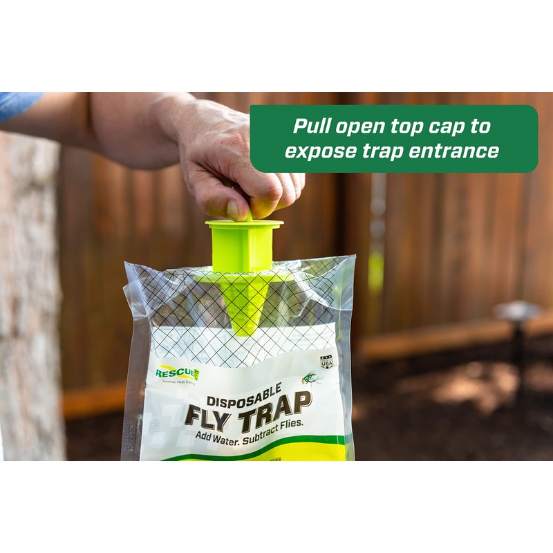 RESCUE! Outdoor Disposable Hanging Fly Trap - 18 Traps