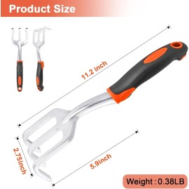 MECHEER Hand Rake Garden Tool, Heavy Duty Hand Cultivators for Gardening