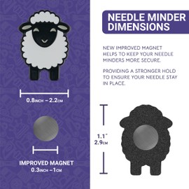 The Quilted Bear Needle Minders - Magnetic Enamel Needle Holder for Sewing Needles, Sewing Needles, Embroidery Needles, Cross Stitch Needles - Sheep