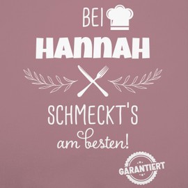 Geschenk mit Namen personalisiert by Shirtracer - Apron - Cooking Apron - "Bei Name schmeckts am besten I Geschenk Kochen Oma I Mama I Opa I Papa [German Language], 4 Pink