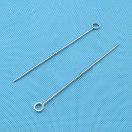 20 Pieces Stainless Steel Cocktail Picks Appetizer Pick Fruit Stick Toothpicks 4.3 Inch with Circle Ring Head Style