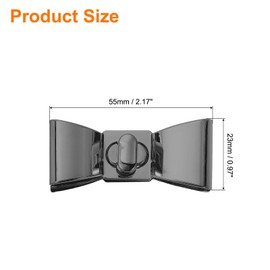 uxcell 3Set Turn Lock Clasp, Bowknot Press Lock Clasp Closure Twist Turn Locks Hardware Buckle Fasteners for Purse Leather Bag Handbag Making Accessories (55x23mm, Metallic Black)