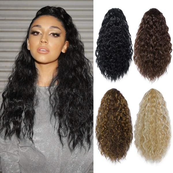 BOMFLUOUS Drawstring Ponytail Extension for Women Medium Brown Synthetic 14