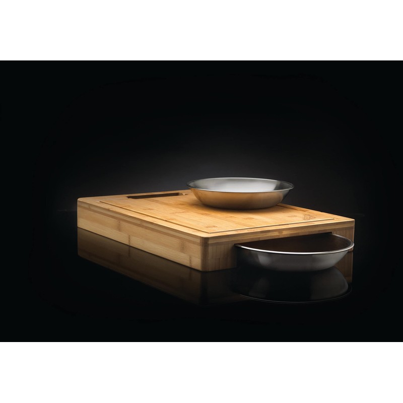 Napoleon PRO Bamboo Cutting Board with Stainless Steel Bowls 70012