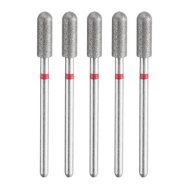 sourcing map 5pcs 200-230 Grits Diamond Grinding Bit 4mm Cylindrical Ball Head 2.35mm Shank 12mm Length Stone Sanding Drill Bits Rotary Tool for Ceramic Glass Nails Grinding Polishing