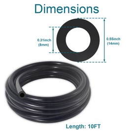 GEPHYNM Vacuum Hose Automotive, 10 FT 5/16 Inch ID Silicone Vacuum Line, 130PSI Max Pressure