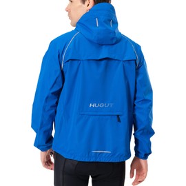 Men's Cycling Running Rain Jacket Lightweight Waterproof Biking Hiking Windbreaker Raincoat Reflective Packable