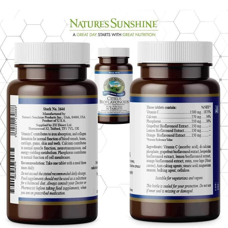 Nature's Sunshine Vitamin C with Citrus Bioflavonoids - 90 Tablets