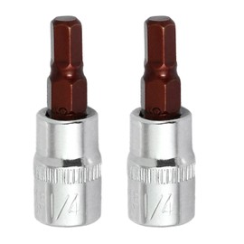 2PCS Juttzzei Hex Bit Socket, 1/4" Drive x H5 (5mm) Allen Key Socket, Premium S2 Alloy Steel 5mm Hex Bit with 1.5" Length for Torque Wrench, Ratchet Wrench, Impact Power Drills