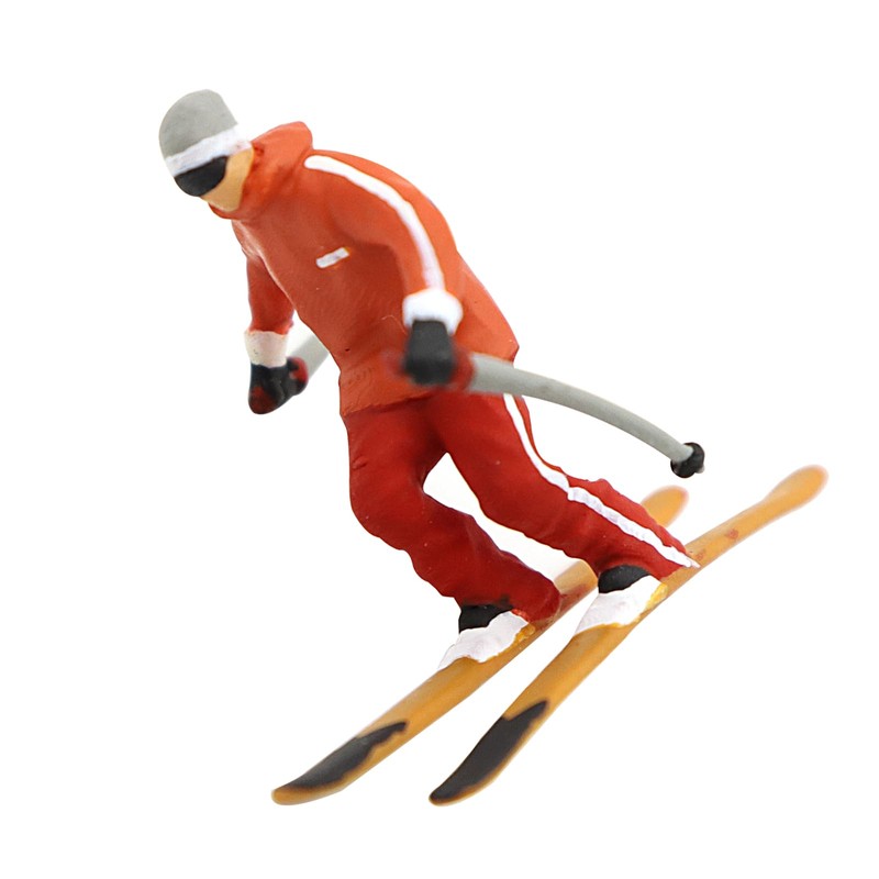 Hsthe Sea 3 Pieces Miniature Model Skiing Figures Scenario Scenes