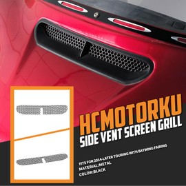 HCmotorku Motorcycle Mesh Fairing Intake Vent Screen Grill Cover Fit for Harley Touring Electra Glide Street Glide Tri Glide Ultra Classic 2014-2023 (Black)