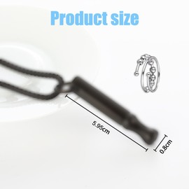 HTTDSLF Stress Relief Necklace, Mindful Breathing Necklace, Meditation Breath Necklace, for Meditation, Relaxation, Soothing (Silver & Black), Stainless Steel, No