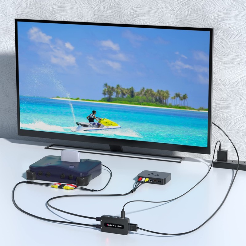 Dual RCA to HDMI Converter Support 4 : 3/16 :