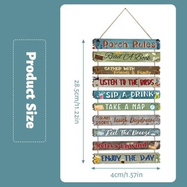 Outdoor Porch Rules Signs, Motivational Outdoor Rules Plaque with Inspirational Quotes,Funny Rules Sign, Wood Sign Decor, Weatherproof Porch Decorative Signs for Backyard Home